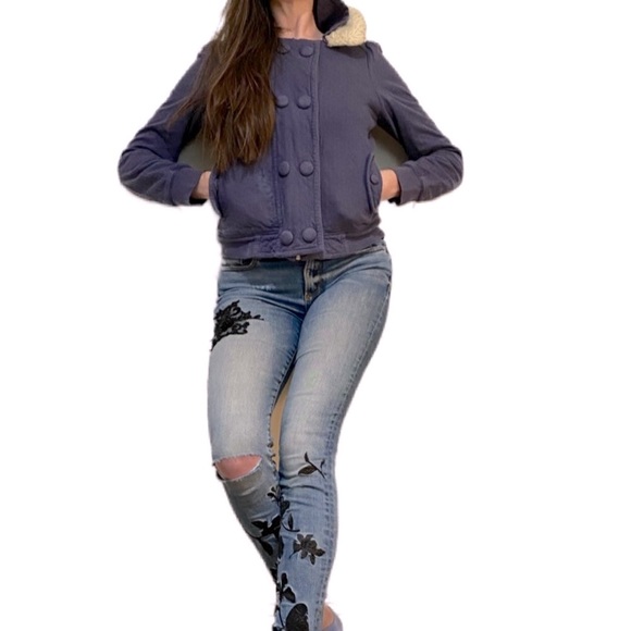 Anthropologie Allihop hoodie jacket blue medium - Picture 4 of 16